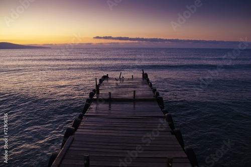 Wooden pier at a dawn