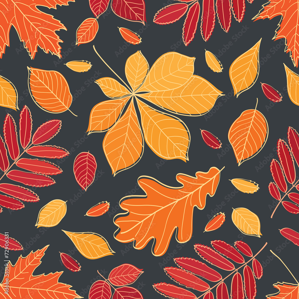 Seamless pattern. Fall of the leaves. Seamless pattern. Fall of the leaves.