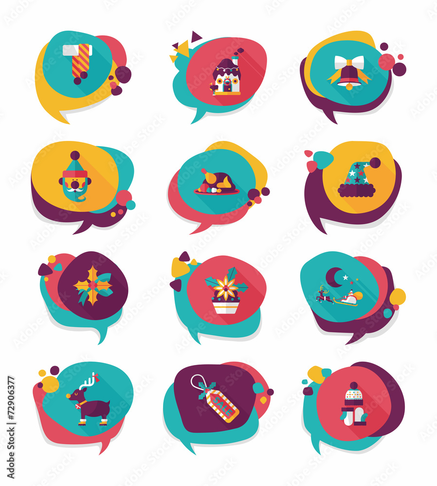 Christmas bubble speech banner design flat background set, eps10 Christmas bubble speech banner design flat background set, eps10