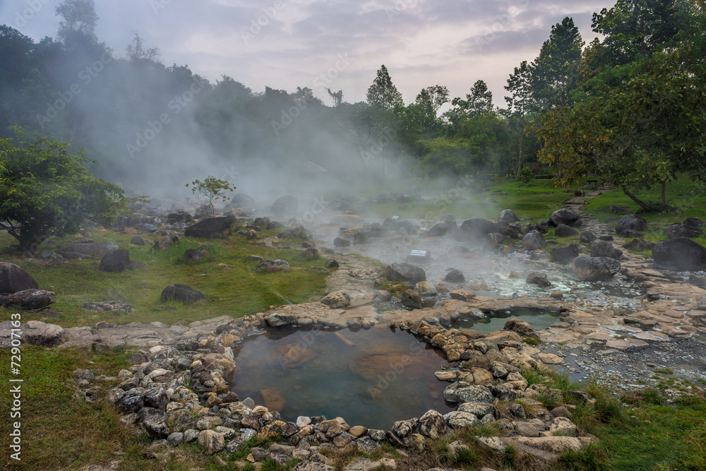 The hot spring at Chae Son National Park in Thailand The hot spring at Chae Son National Park in Thailand