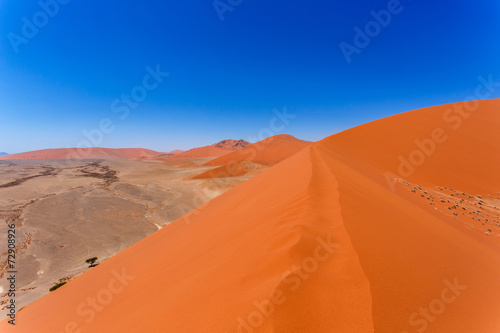 Dune 45 in sossusvlei Namibia, view from the top of a Dune 45