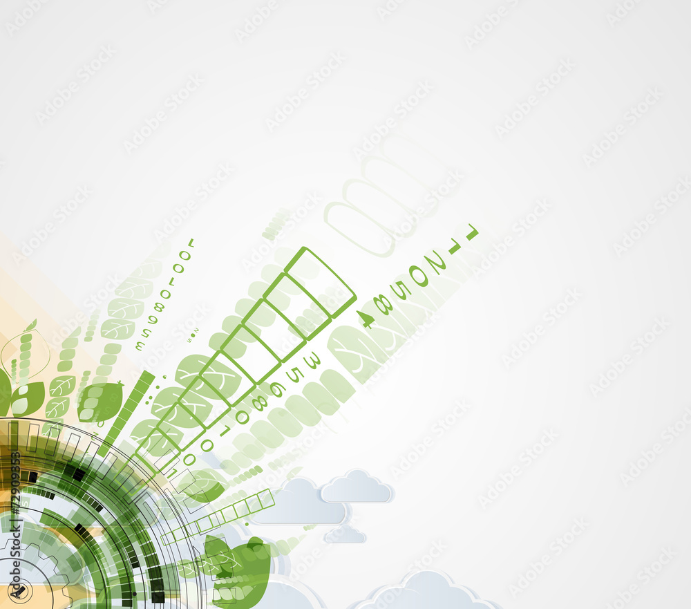 Obraz premium Abstract green eco technolgy business concept