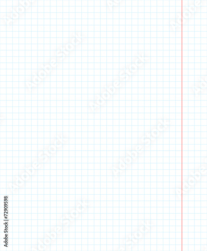 Blank exercise book paper sheet