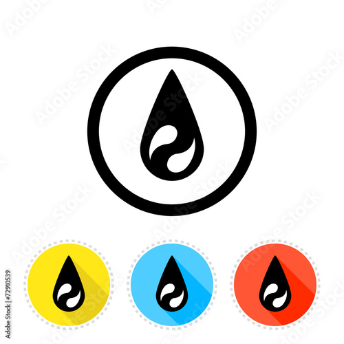 Oil flat icon set