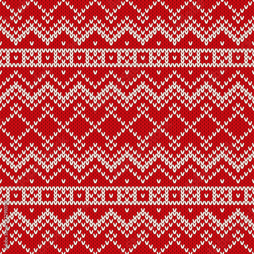 Nordic traditional Fair Isle style seamless knitted pattern