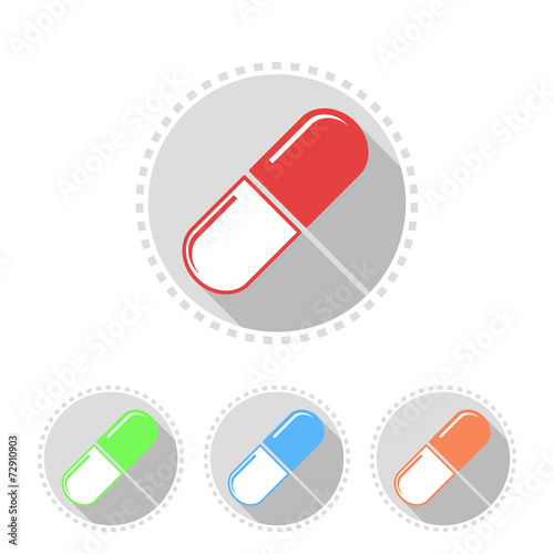 Icons of medical pills
