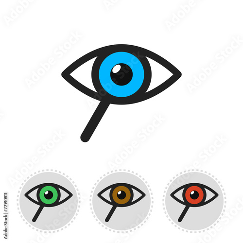 Icon of search consisting of a magnifying glass and eye
