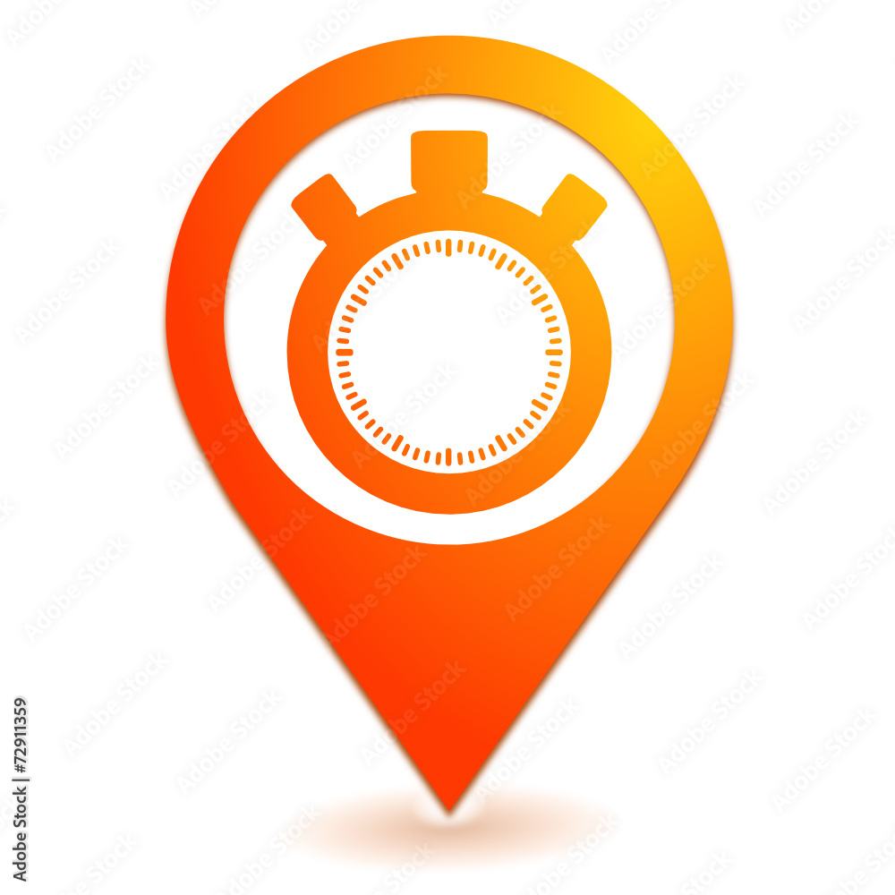 chronomètre sur symbole localisation orange chronomètre sur symbole localisation orange