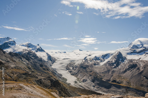 Zermatt, Bergdorf, Adlerhorn, Alpen, Gletscher, Sommer, Schweiz