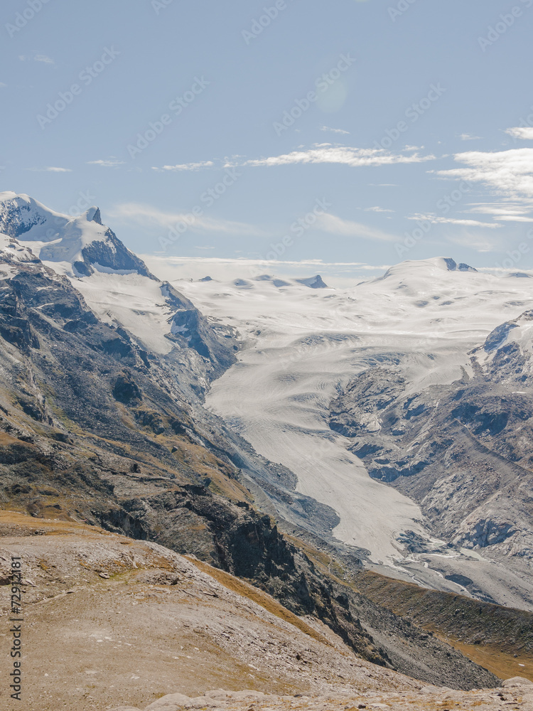Zermatt, Dorf, Adlerhorn, Schweizer Alpen, Wallis, Sommer