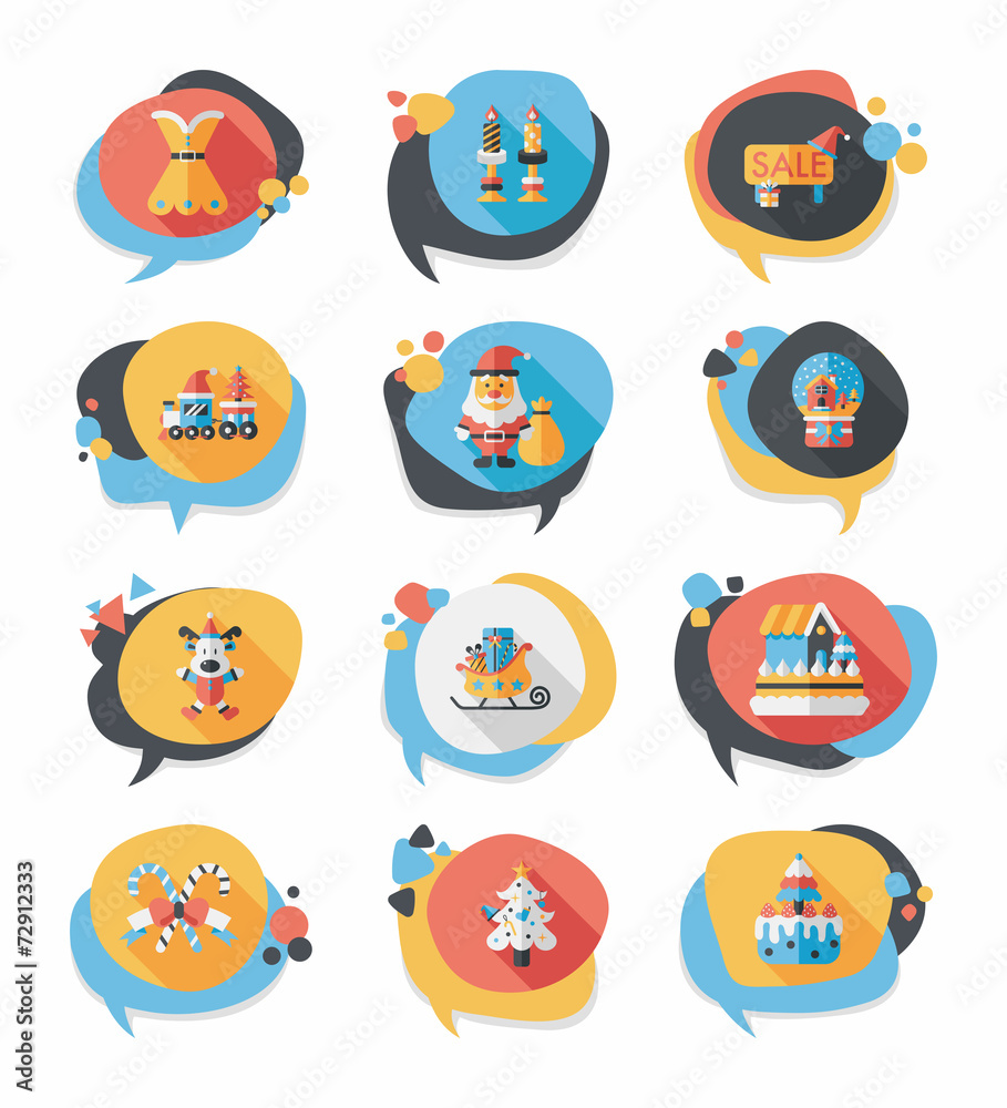 Christmas bubble speech banner design flat background set, eps10 Christmas bubble speech banner design flat background set, eps10