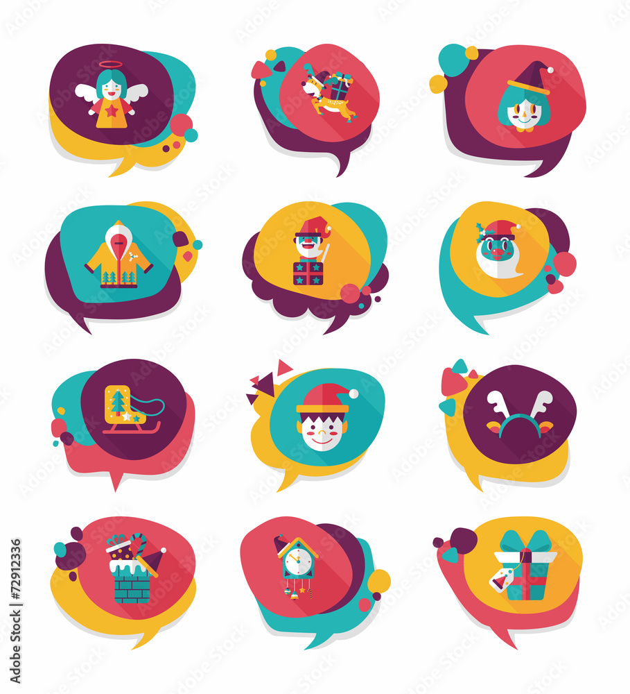 Christmas bubble speech banner design flat background set, eps10 Christmas bubble speech banner design flat background set, eps10