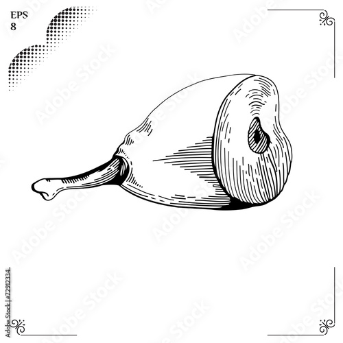 Gammon cartoon illustration. Graphics picture. Engraving style.