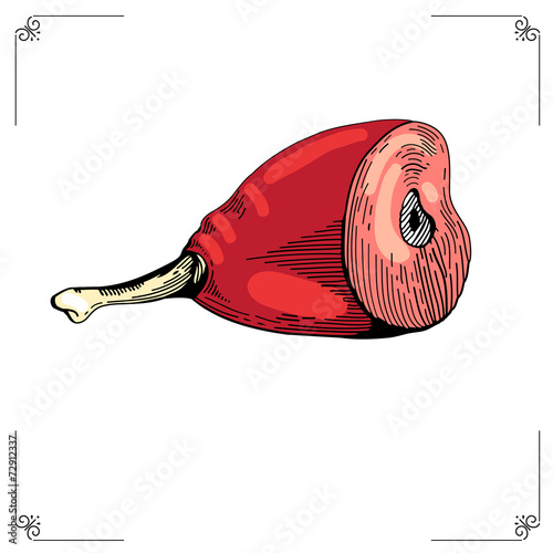 Gammon cartoon illustration. Engraving style. Eps 8