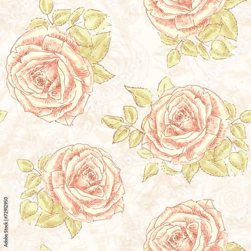 Shabby chic rose pattern
