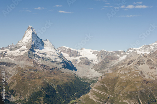 Fototapeta Naklejka Na Ścianę i Meble -  Zermatt, Dorf, Walliser Berge, Schweizer Alpen, Zmuttgletscher
