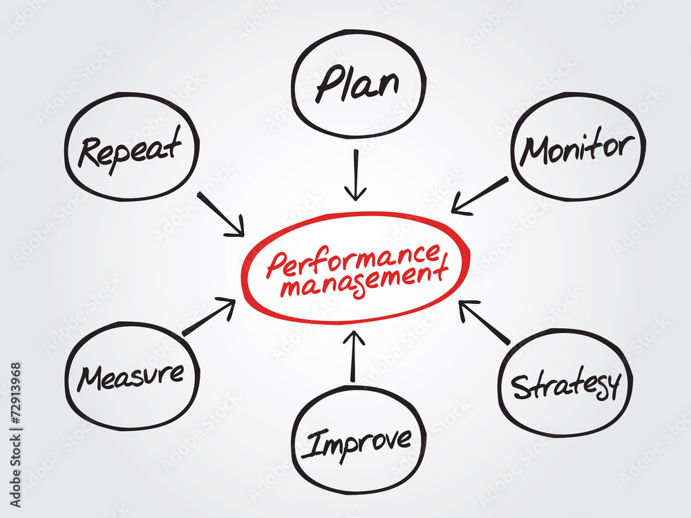 Fototapeta Performance management flow chart diagram, business strategy