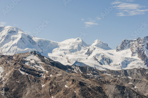 Zermatt, Dorf, Pollux, Castor, Alpen, Wallis, Sommer, Schweiz © bill_17