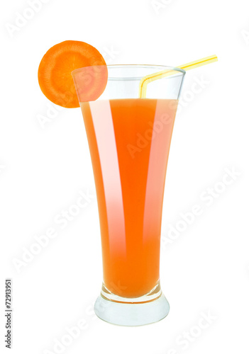 Fototapeta carrot juice isolated on white