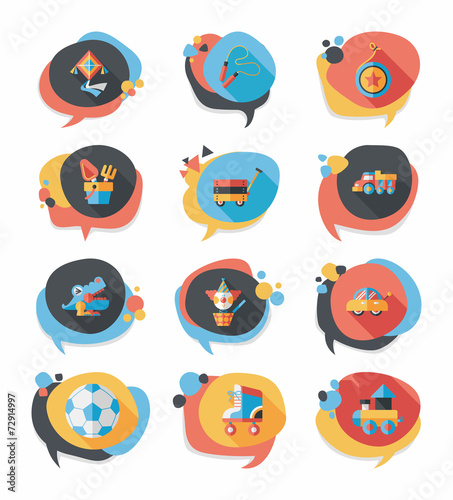 Toy speech bubble banner design flat background set, eps10