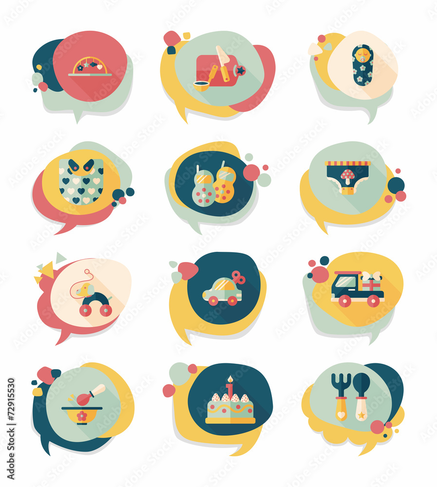 baby bubble speech banner design flat background set, eps10 baby bubble speech banner design flat background set, eps10