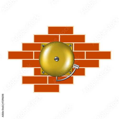 Retro alarm on the brick wall