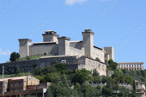 View of Albernoz Fortress  Spoleto  Umbria  Italy 