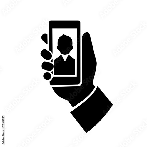 Man Making  Selfie Photo Icon. Vector