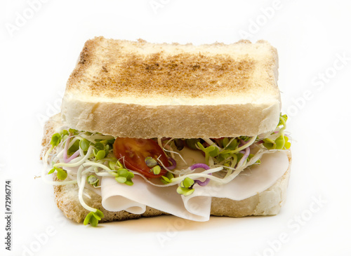 Sandwich con ensalada y jamon cocido photo