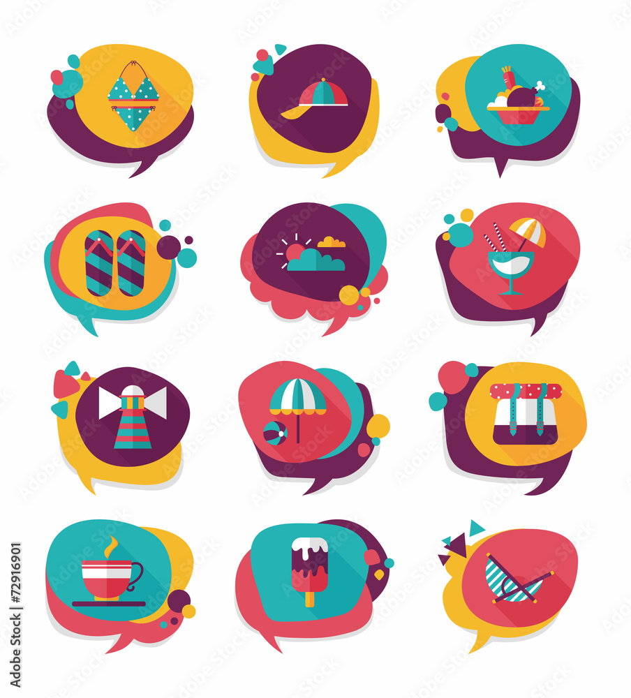 Travel bubble speech banner design flat background set, eps10 Travel bubble speech banner design flat background set, eps10