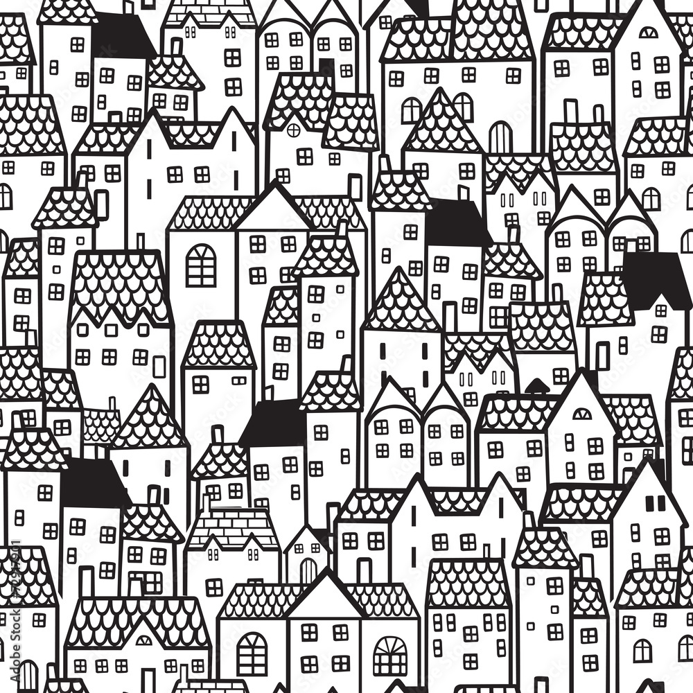 Town seamless background Town seamless background