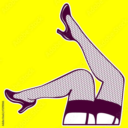 woman legs with fishnet stockings erotic sexy lingerie vector