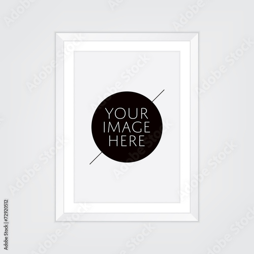 Blank white frame (portrait) with mount