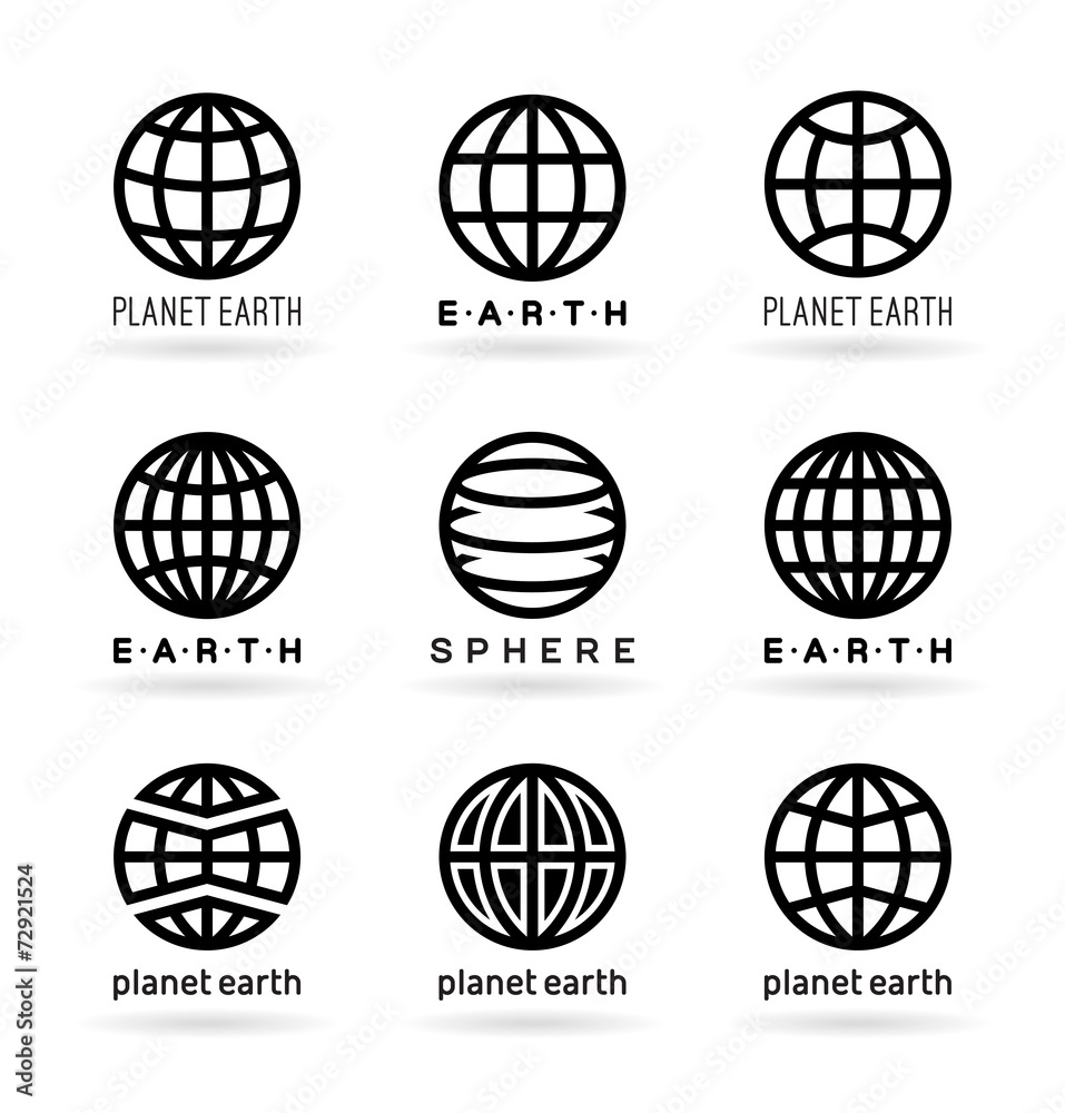 Set of Earth Icons (6) Set of Earth Icons (6)