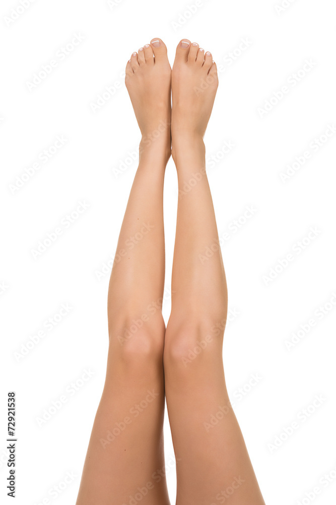 Sexy and attractive legs of beautiful woman on white background. Stock  Photo | Adobe Stock