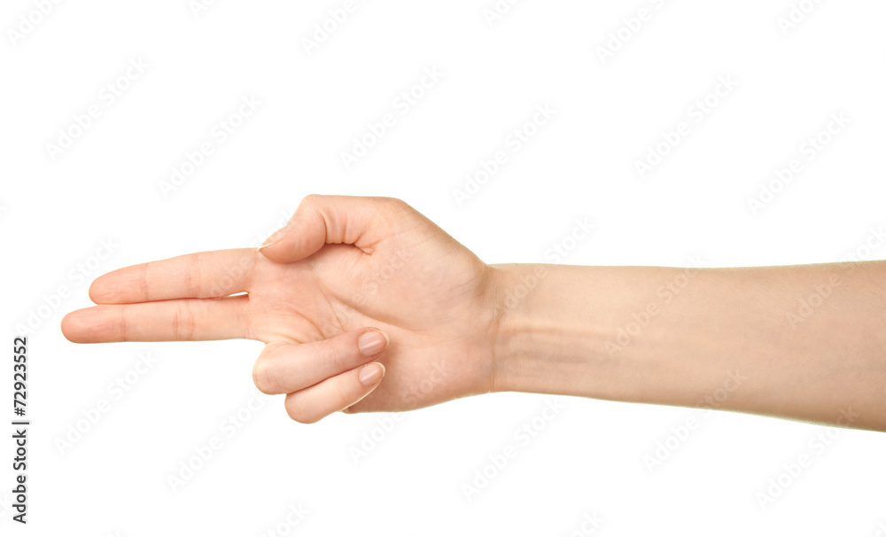 Female caucasian hand gesture isolated Female caucasian hand gesture isolated