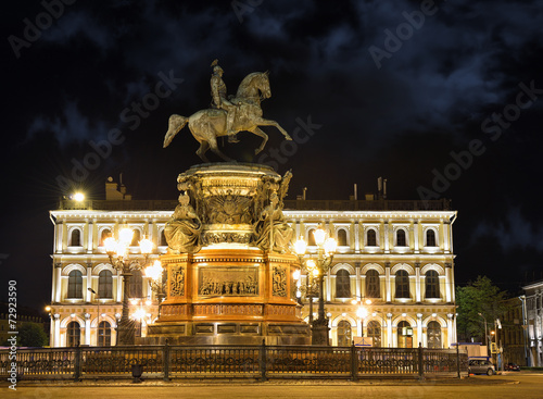Monument of Piter First, Medniy horseman, in Saint-Petersburg, n