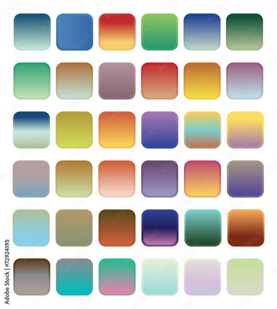36 blank web gradient button on white background. 36 blank web gradient button on white background.