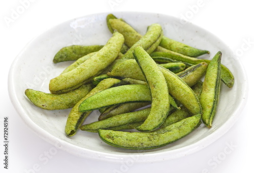Japanese appetizer and snack fried edamame soy bean