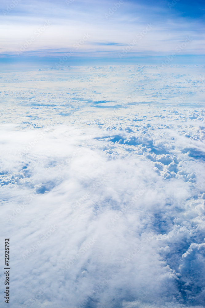 The View from the plane above the cloud and sky