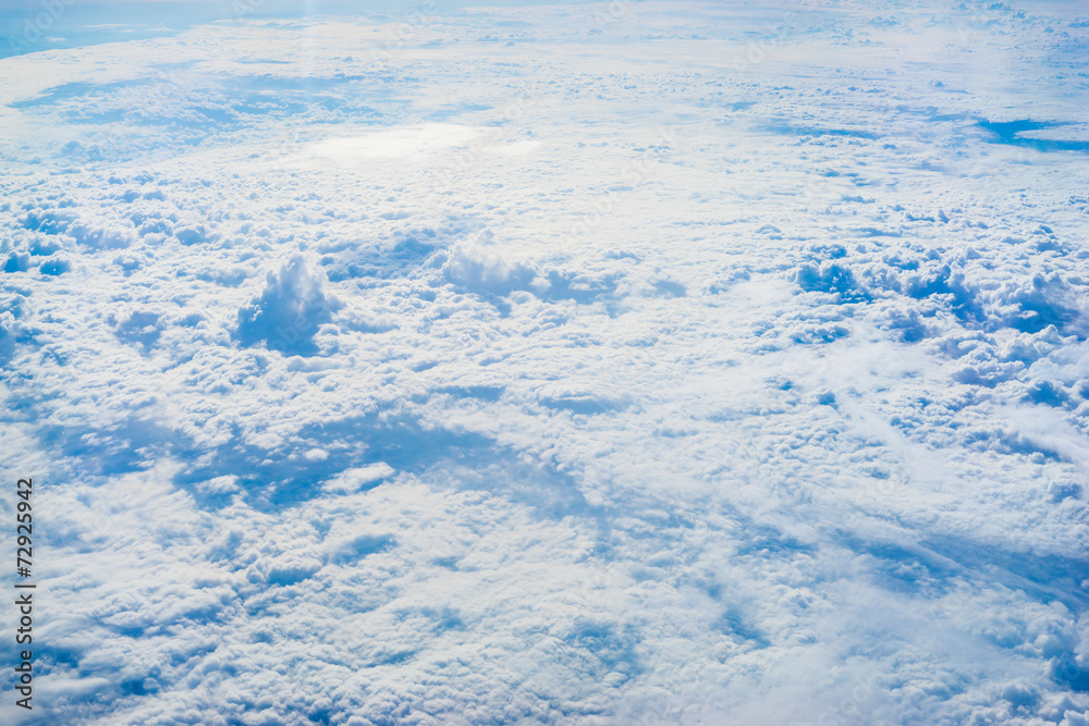 The View from the plane above the cloud and sky