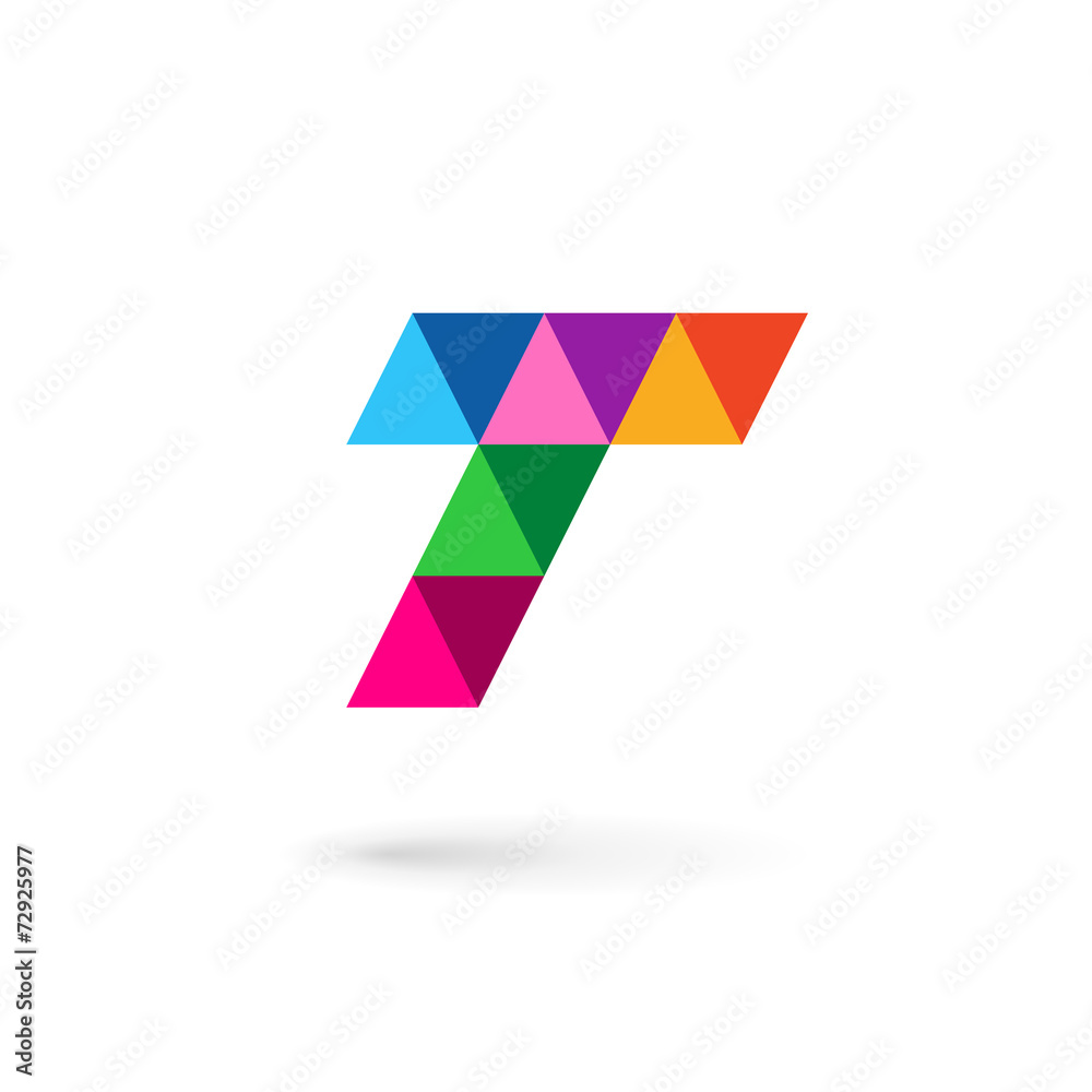 Letter T mosaic logo icon design template elements