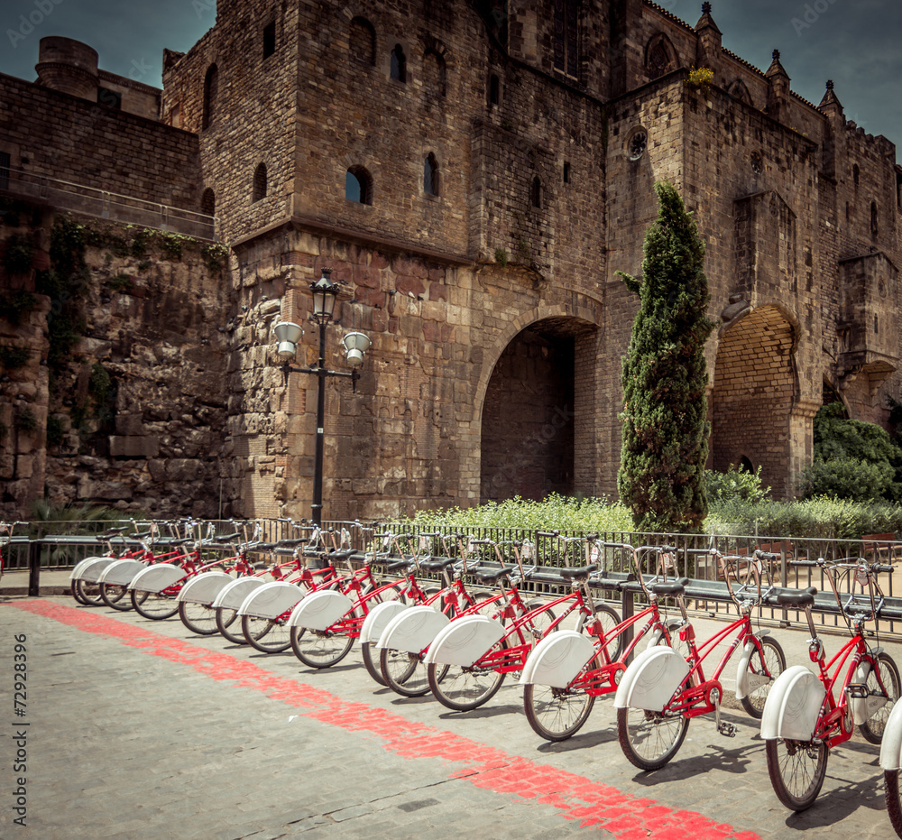 Fototapeta premium bicycle rentals in Barcelona