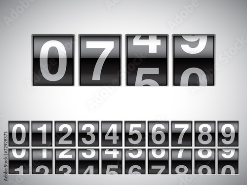 Counter with all numbers.