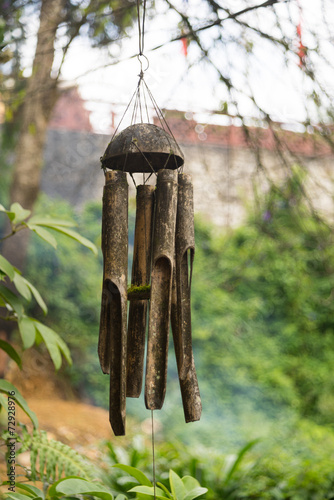 Hanging mobile made of bamboo