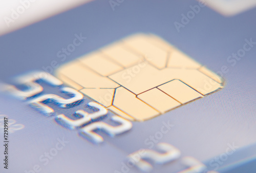 Фотография Detail shot of a standard credit card