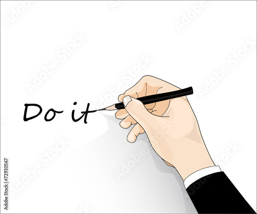 Vector hand holding a pencil