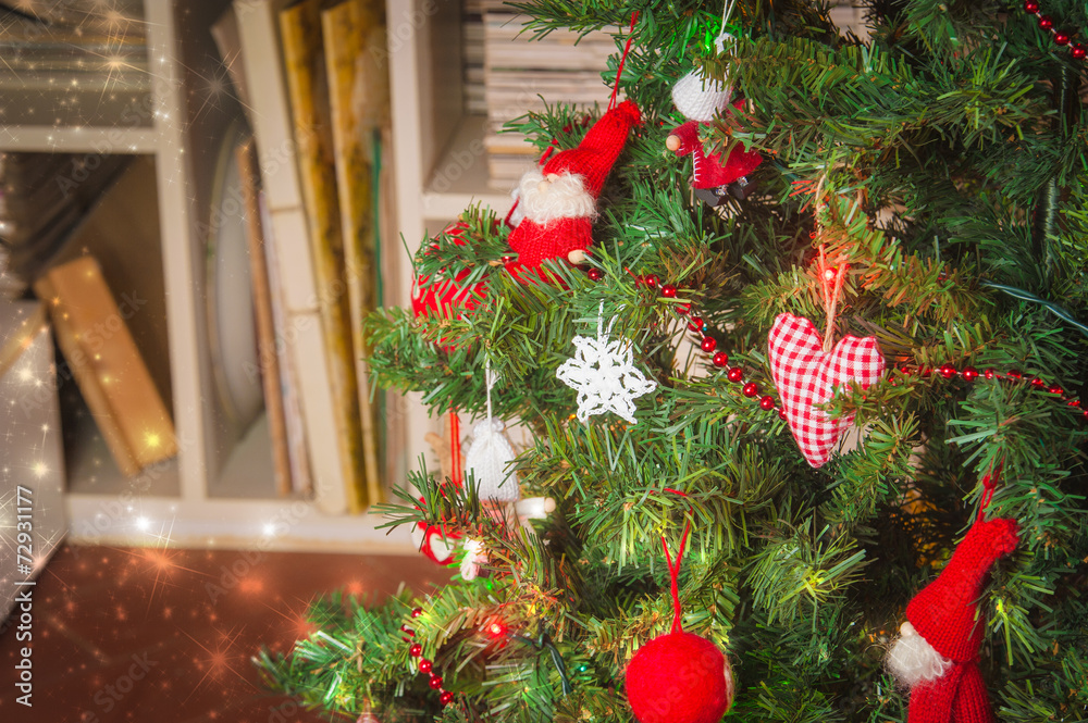 Decorated Christmas tree and Christmas gifts Decorated Christmas tree and Christmas gifts