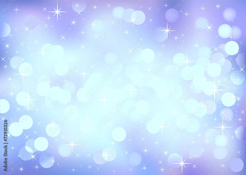 Obraz premium Blue winter festive lights, vector background.