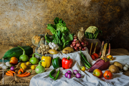 Fototapeta Naklejka Na Ścianę i Meble -  still life  Vegetables, Herbs and Fruits